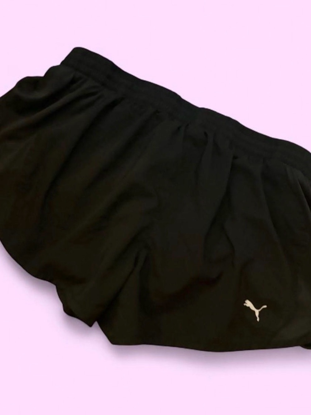 Puma Black Women's Athletic Shorts with White Logo